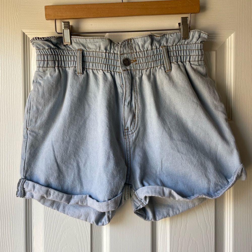 Wishlist Paper Bag Light Blue Denim Women's Shorts Size Large
